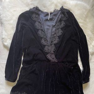 Free People Black Velvet Dress